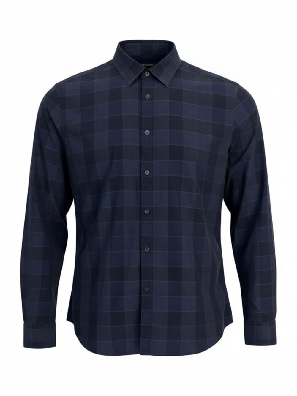 TIGER OF SWEDEN Navy Black Plaid Slim Fit Button Down Shirt size 42